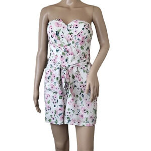 Yumi Kim Ava Cream Floral Pink Green Silk Romper